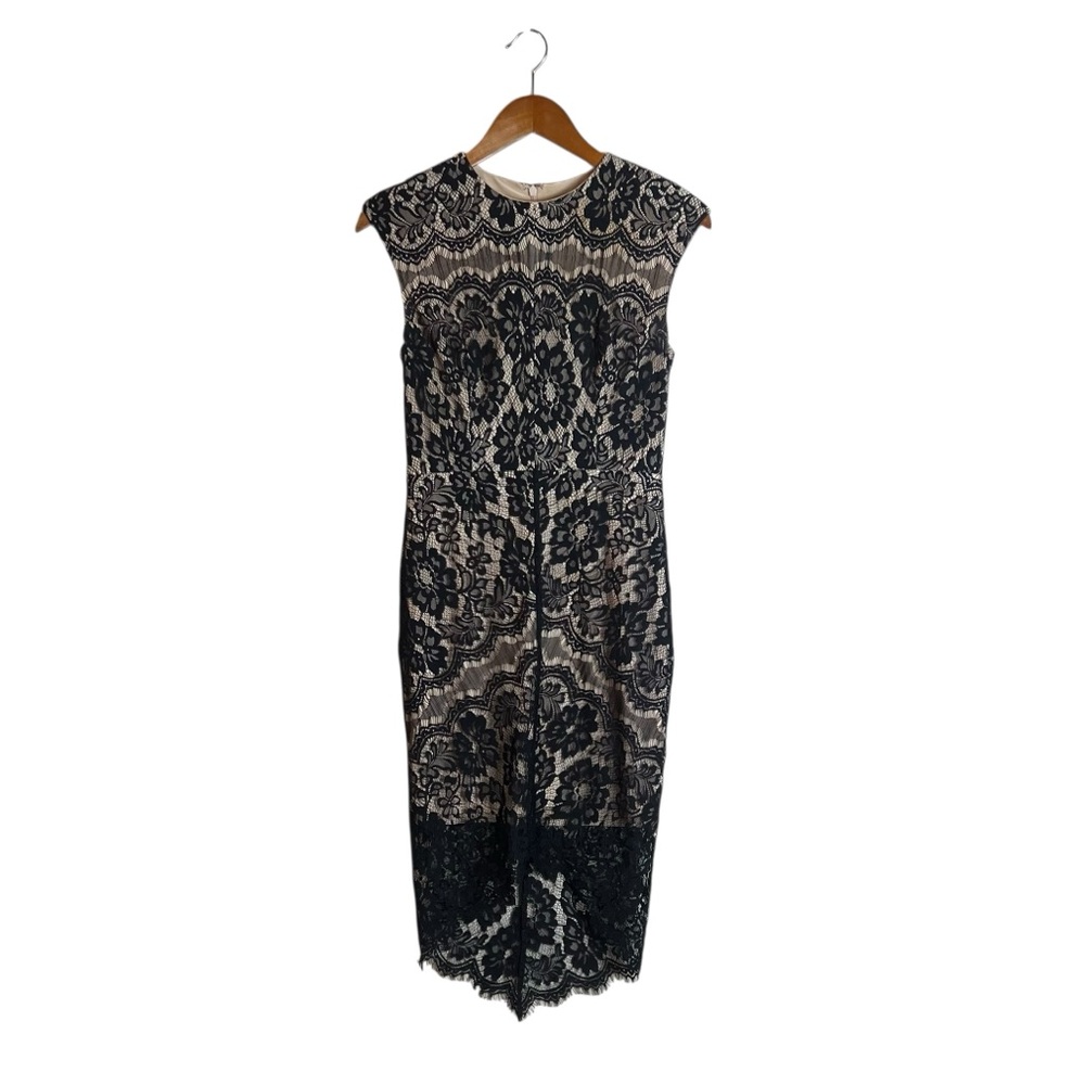 Elle Zeitoune black lace midi dress.‎ Size 10 AU